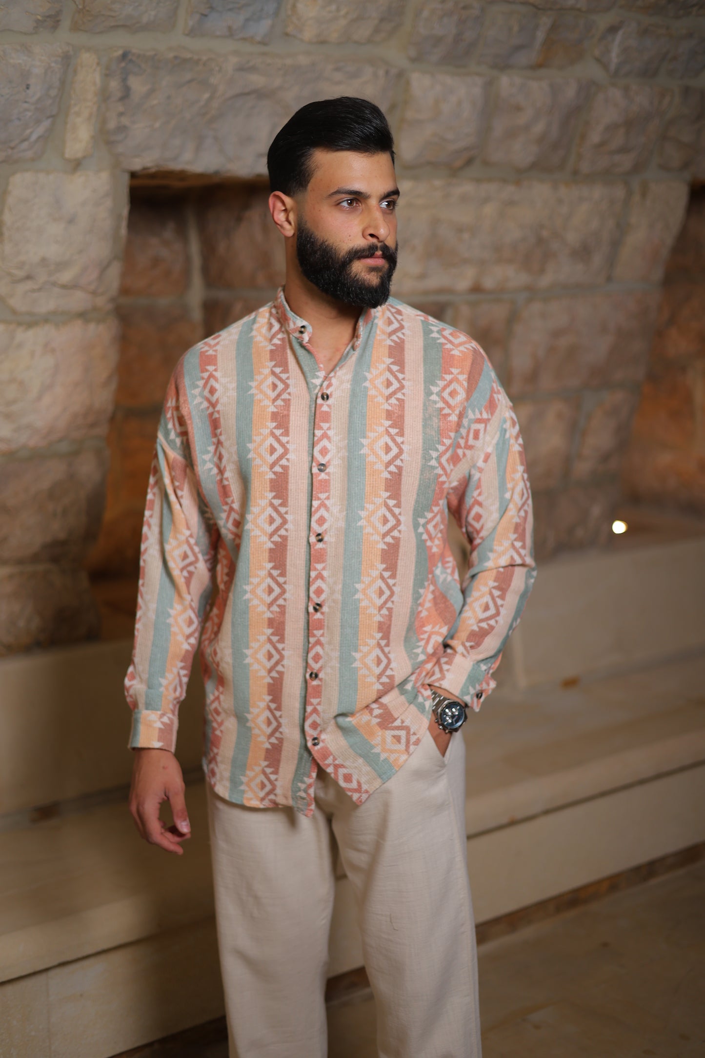 Authentic Textured Print Shirt - Relaxed Fit
