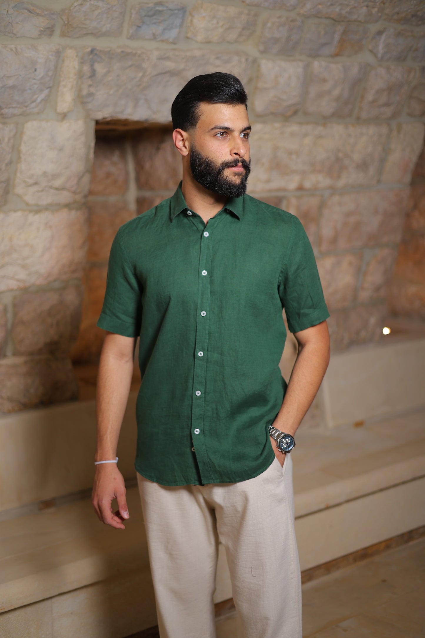 Linen Short Sleeve Shirt - Regular Fit