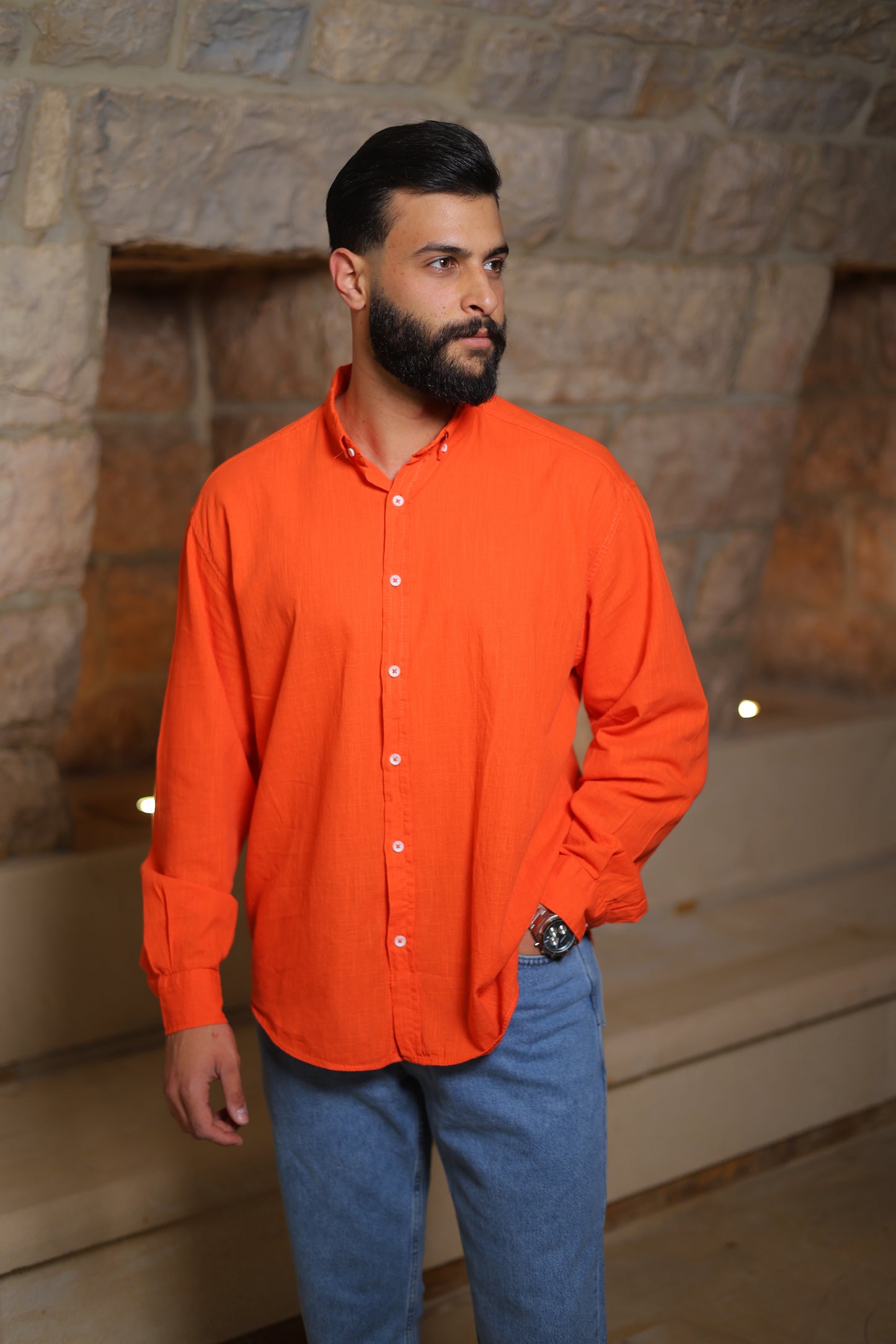 Long Sleeve Cotton Shirt - Regular Fit