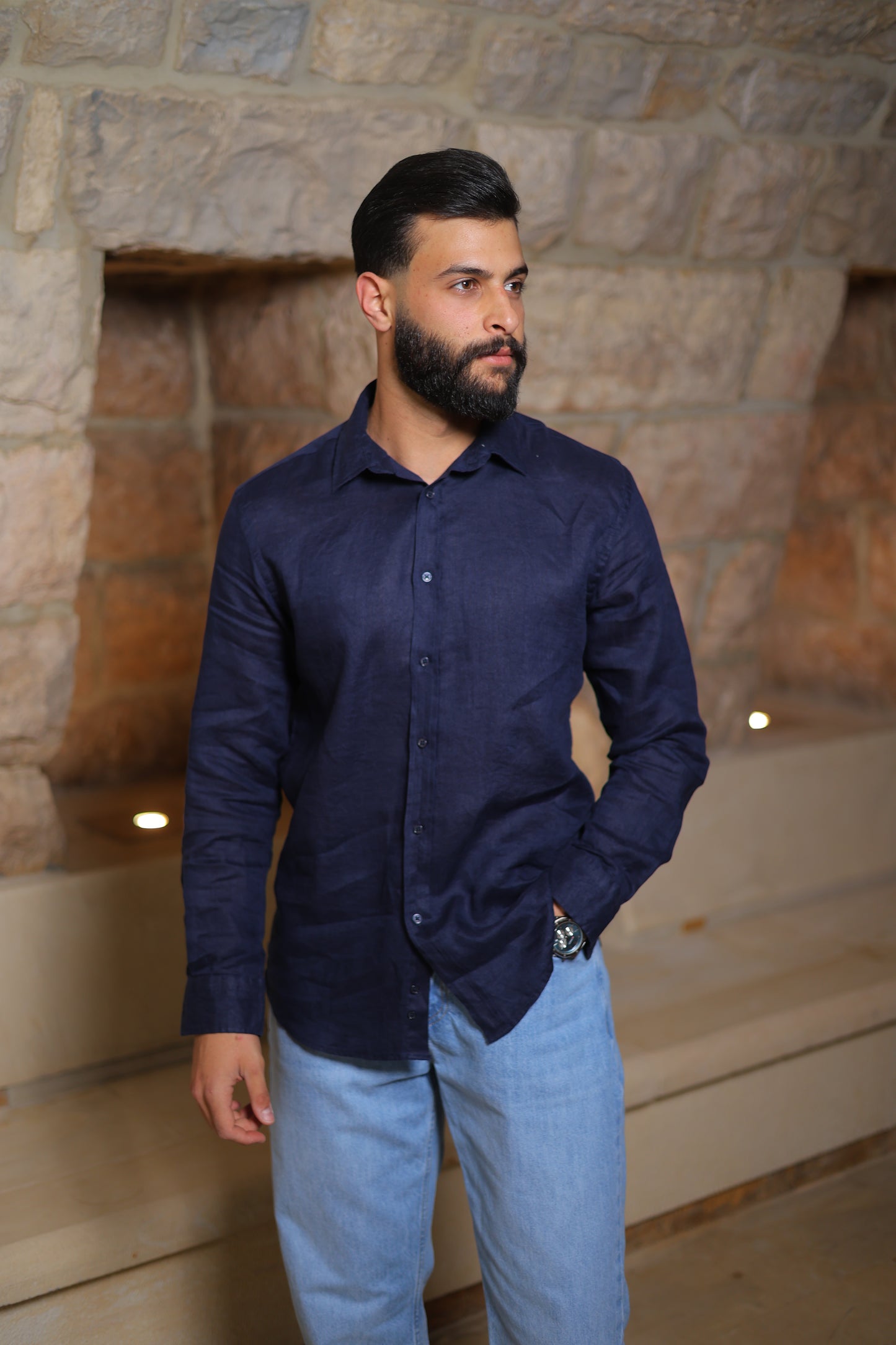 Long Linen Shirt - Regular Fit