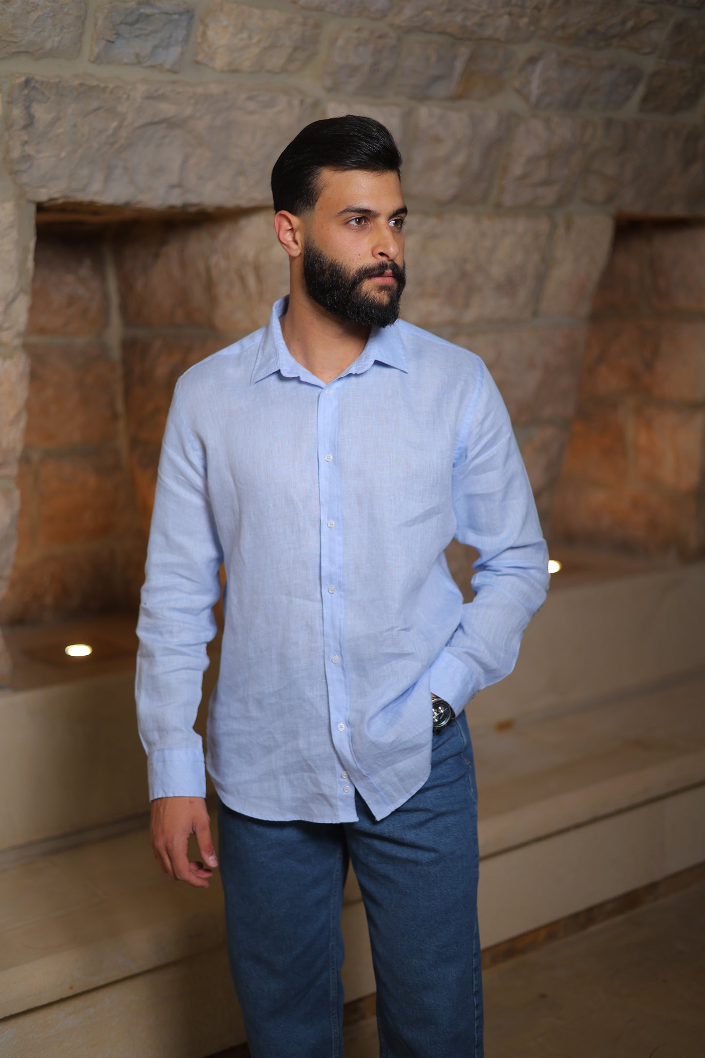 Long Linen Shirt - Regular Fit