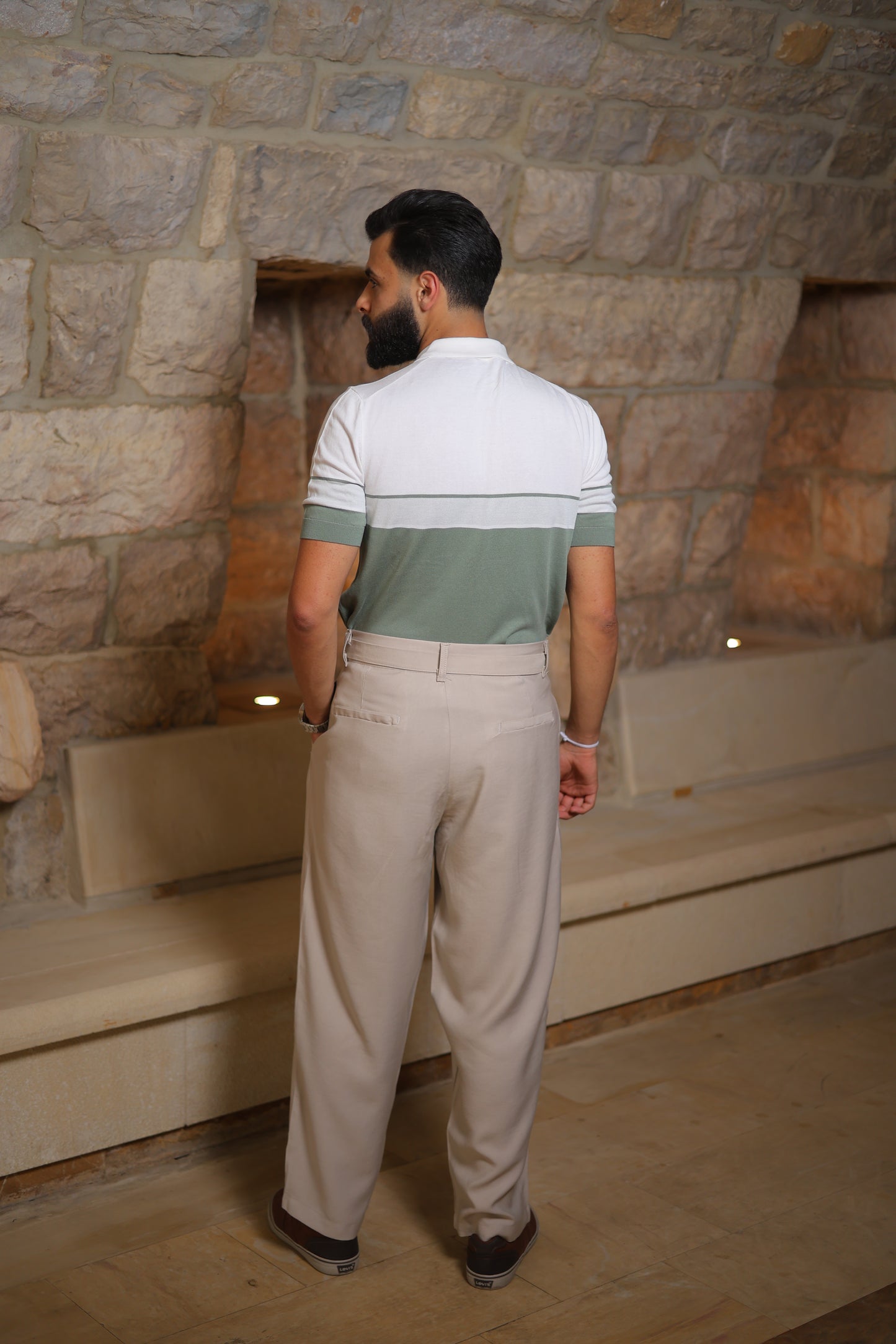Half-zipped Ringer Polo Shirt