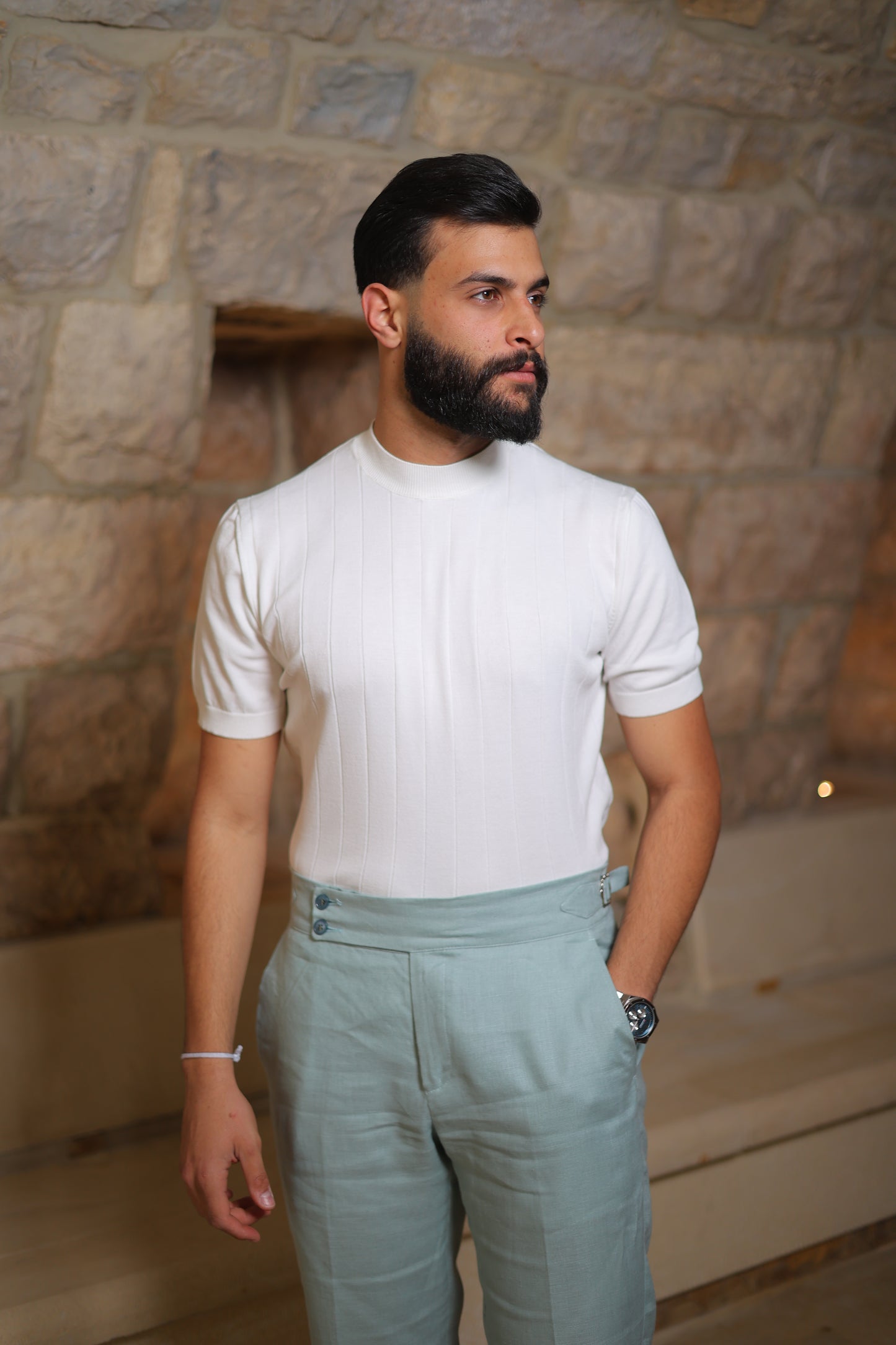 Elevated Ribbed Knit T-shirt