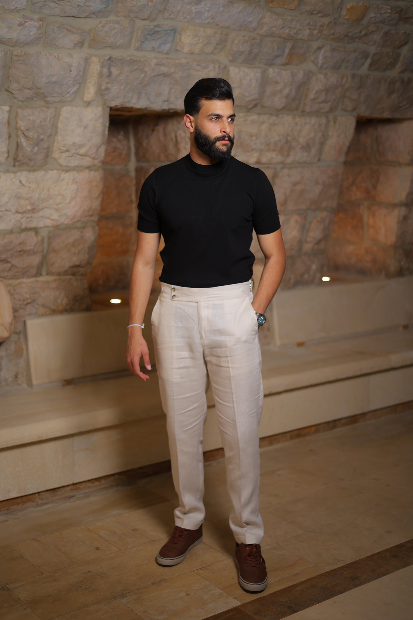 Straight Leg Linen Trouser