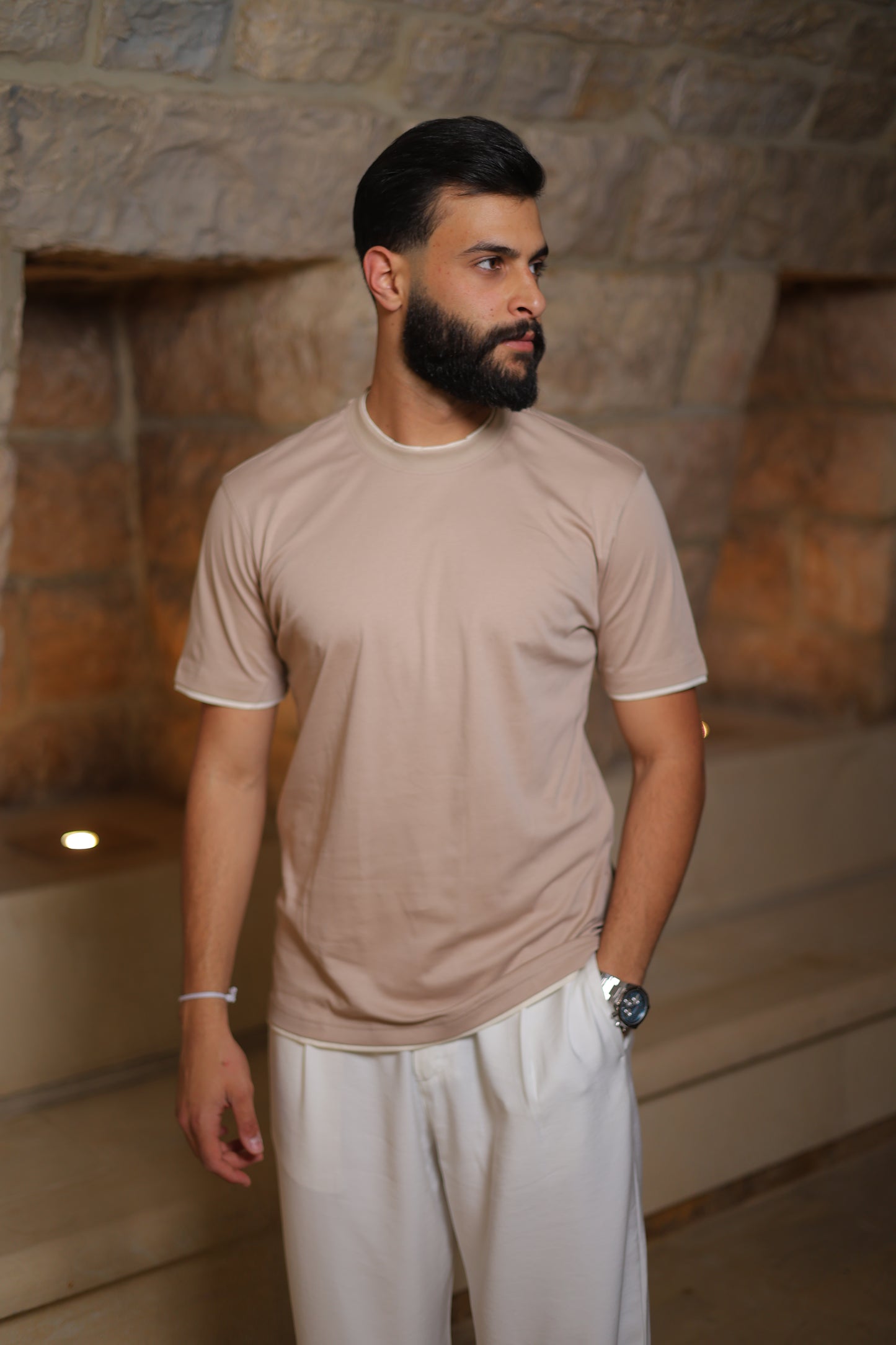 Regular Fit Contrast Collar T-Shirt