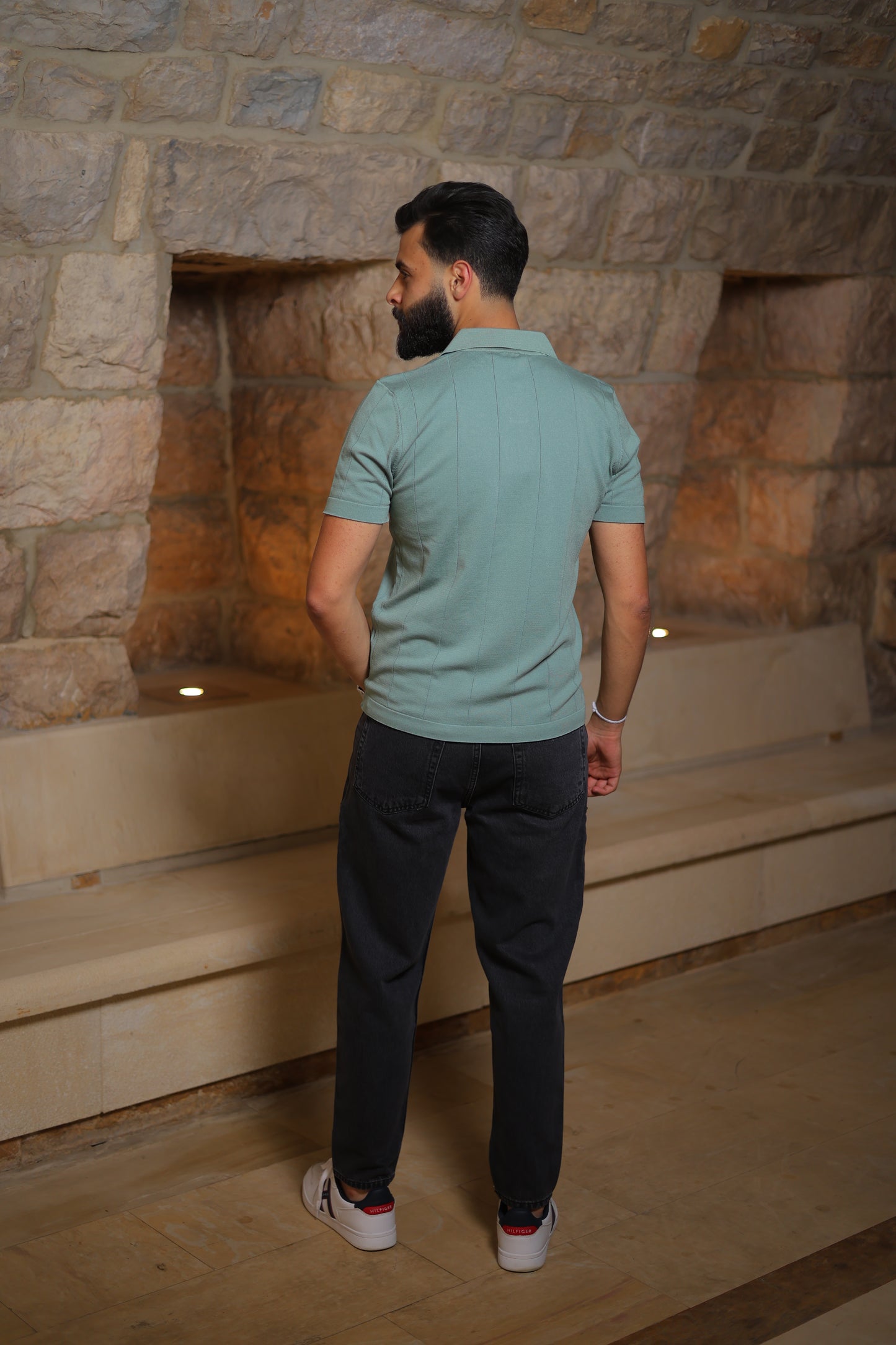 Modern Ribbed Polo Shirt - Regular Fit