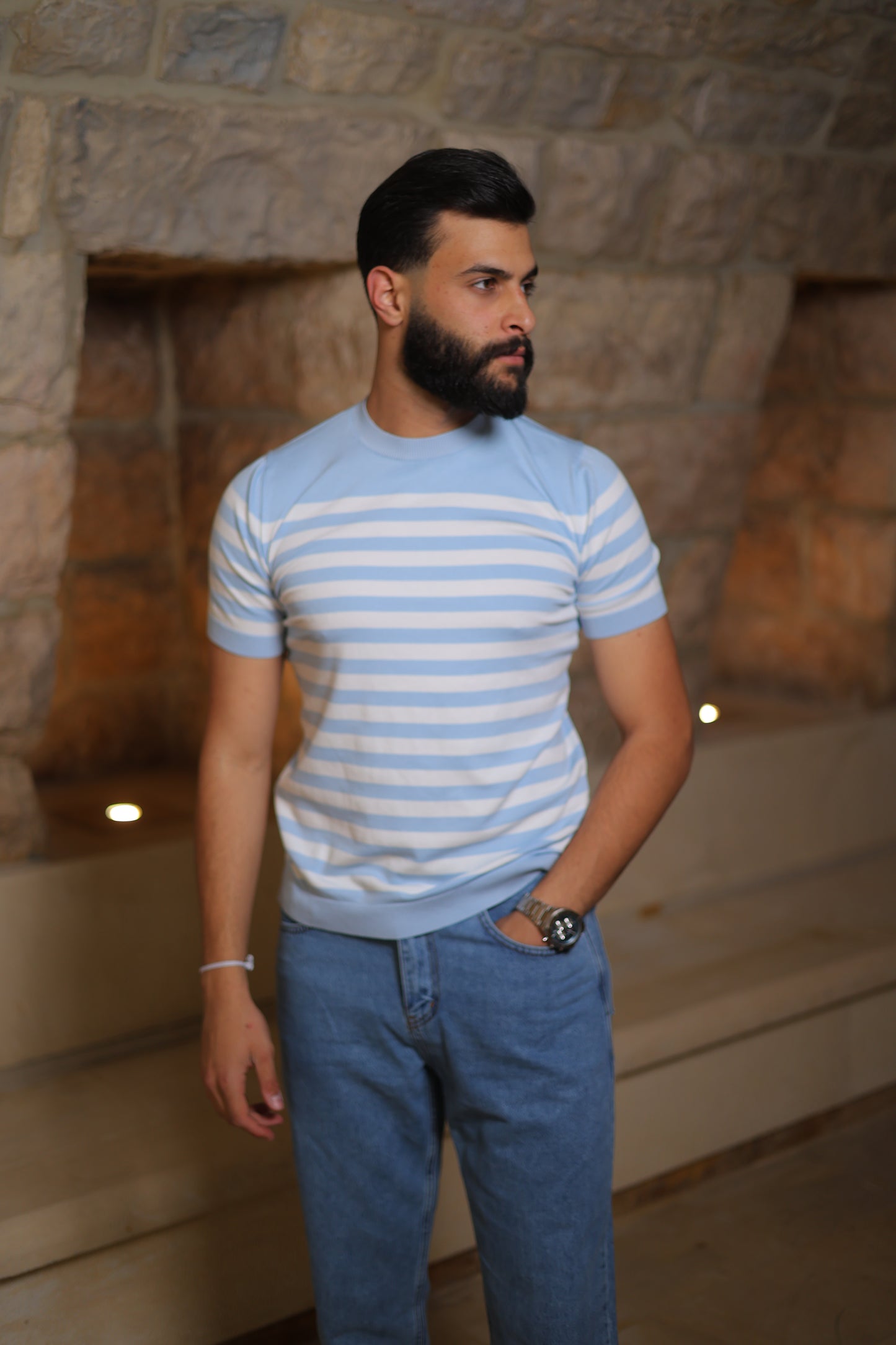 Striped Ringer Knit T-shirt