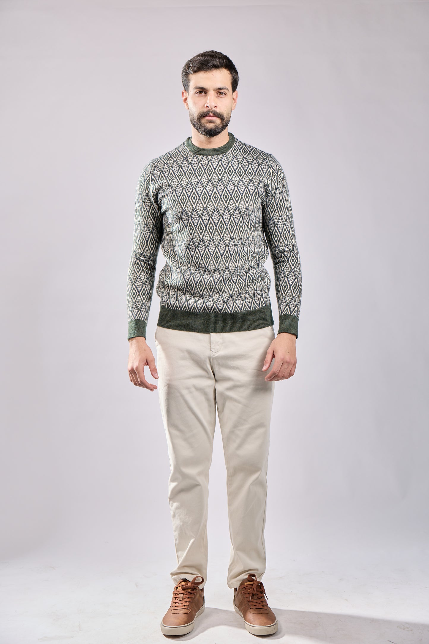 Geometric Pattern Knit Sweater