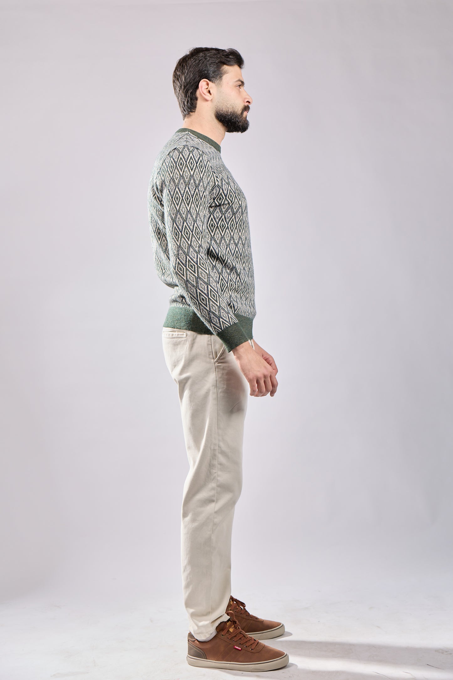 Geometric Pattern Knit Sweater