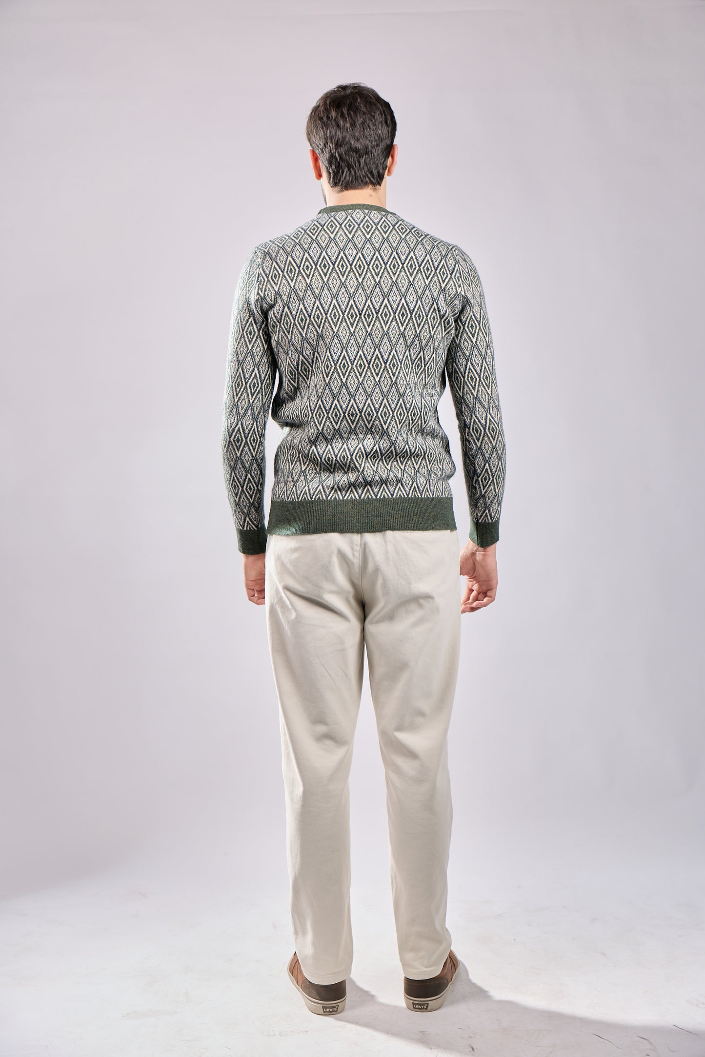 Geometric Pattern Knit Sweater