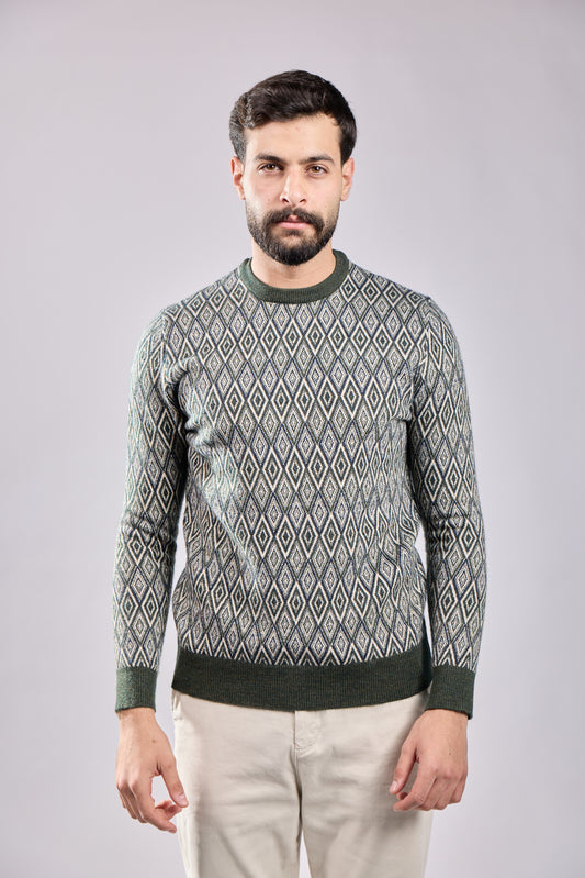 Geometric Pattern Knit Sweater