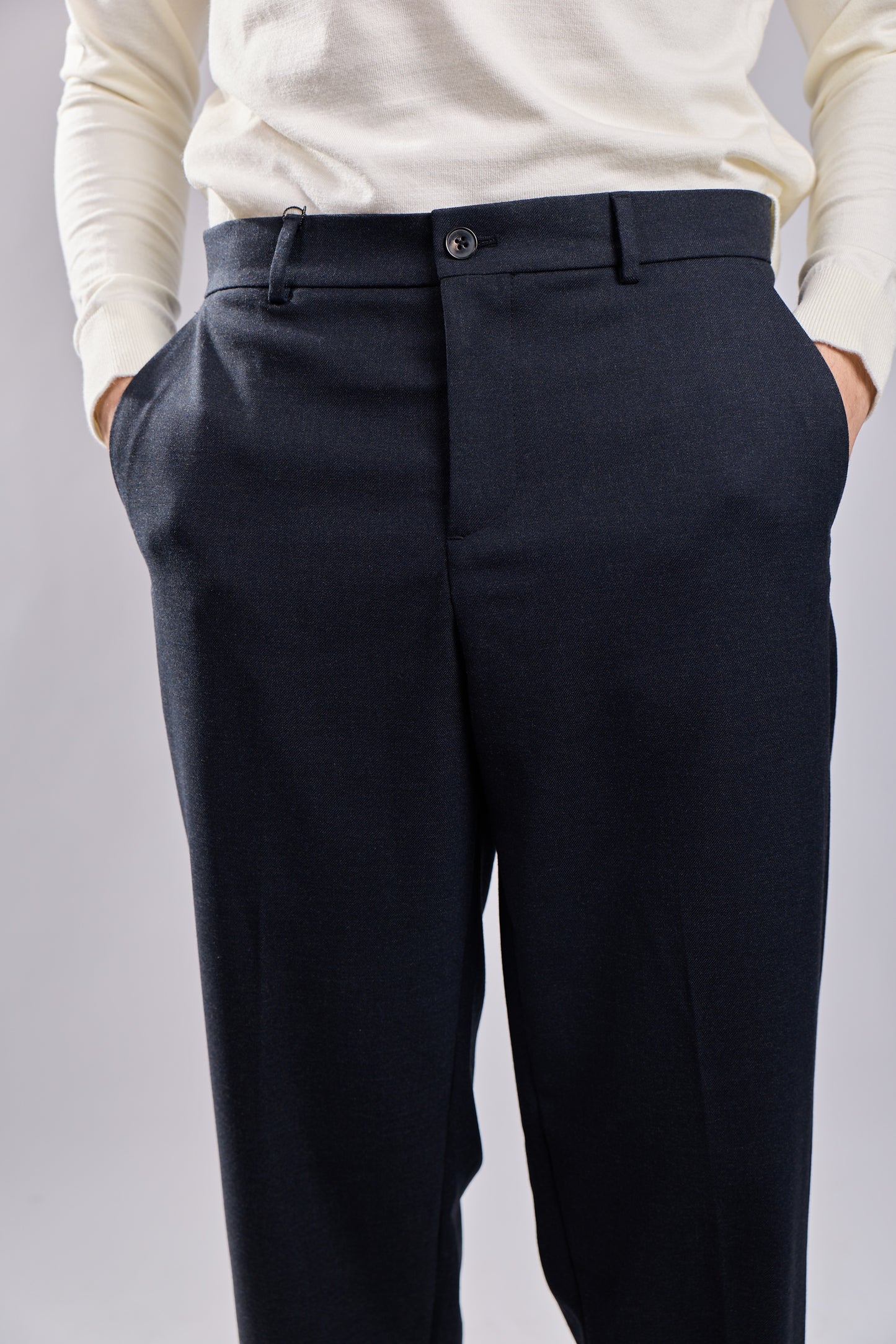 Slim Fit Charcoal Dress Trousers