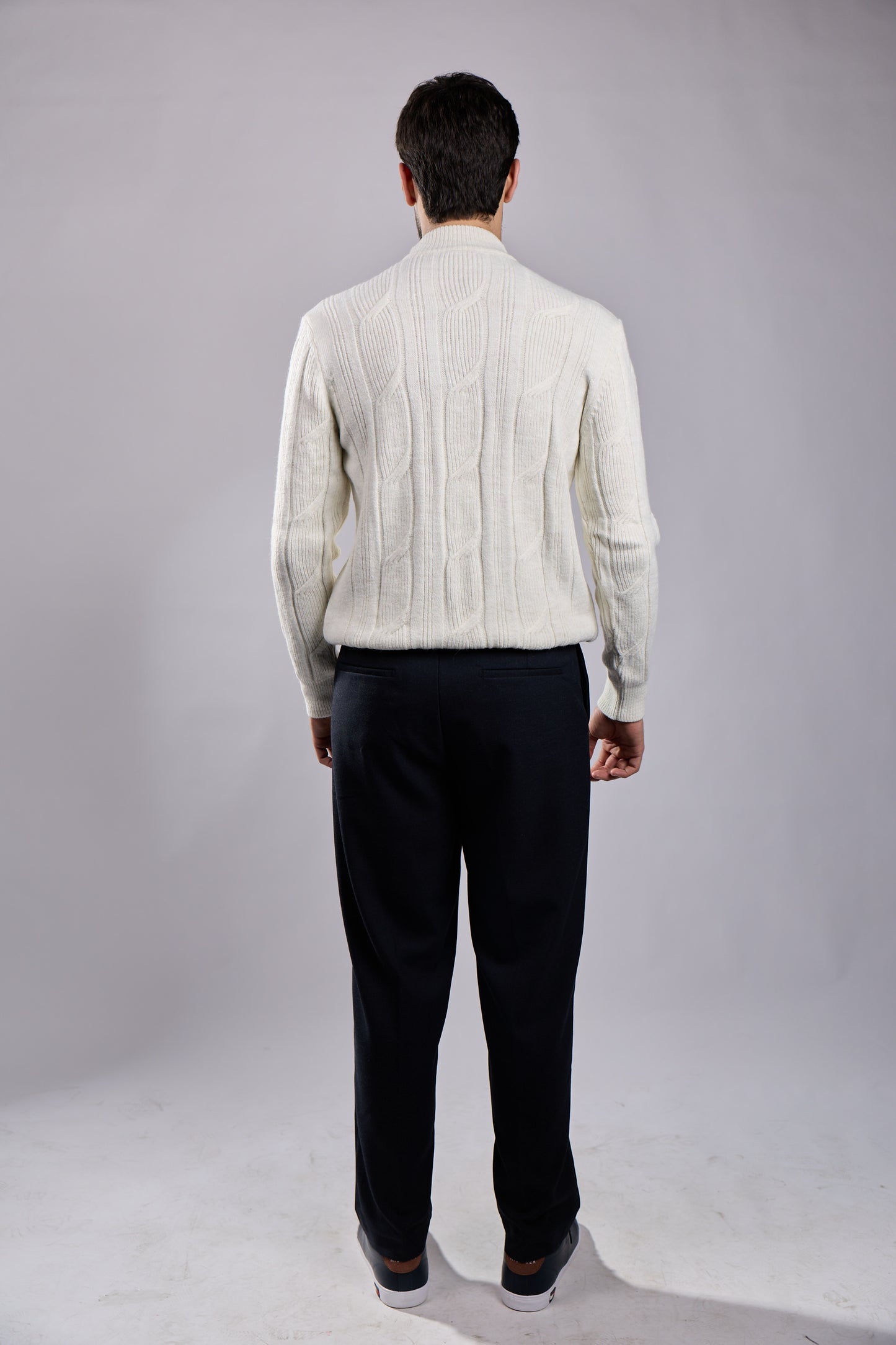 Cable Knit Mock Neck Sweater