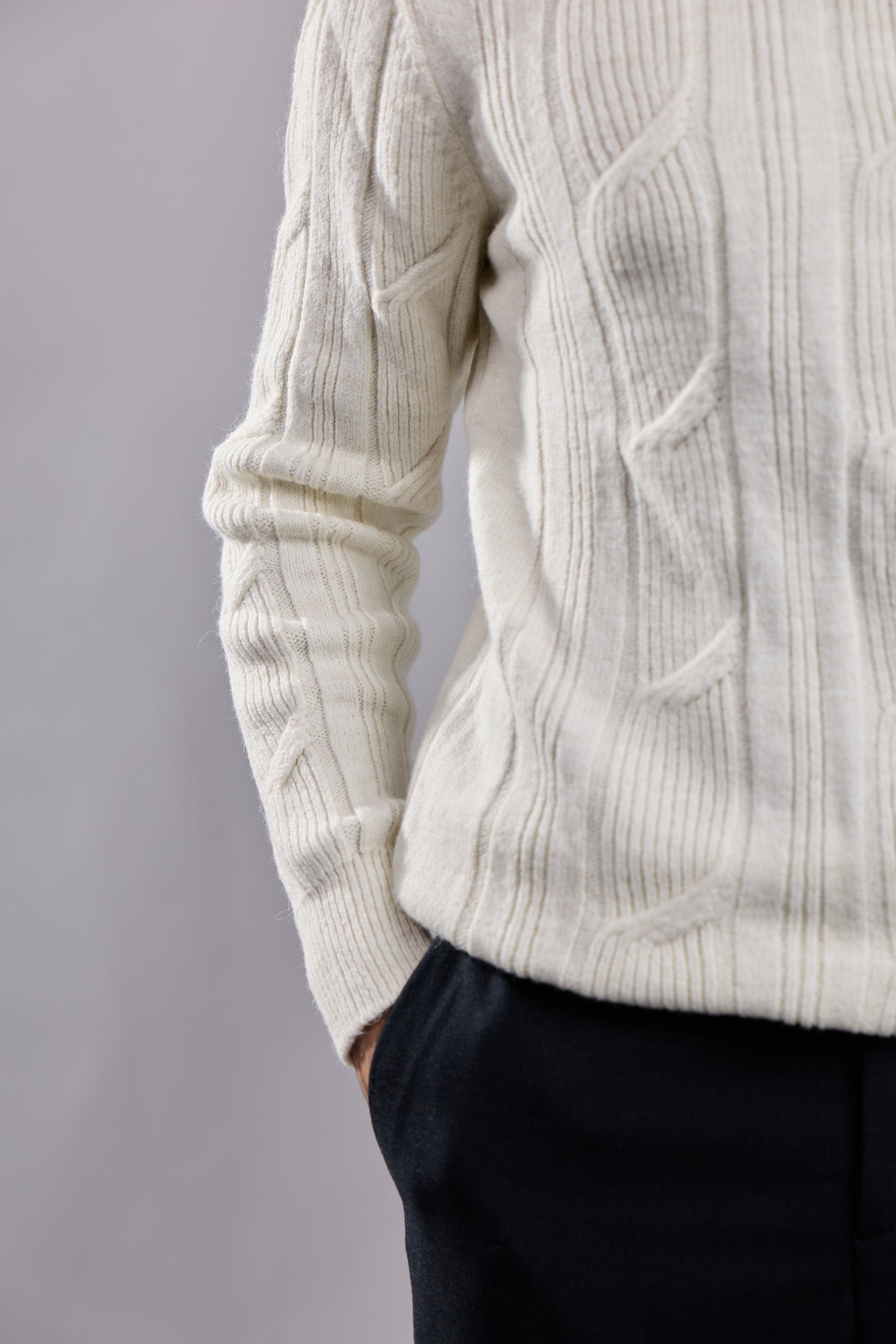 Cable Knit Mock Neck Sweater