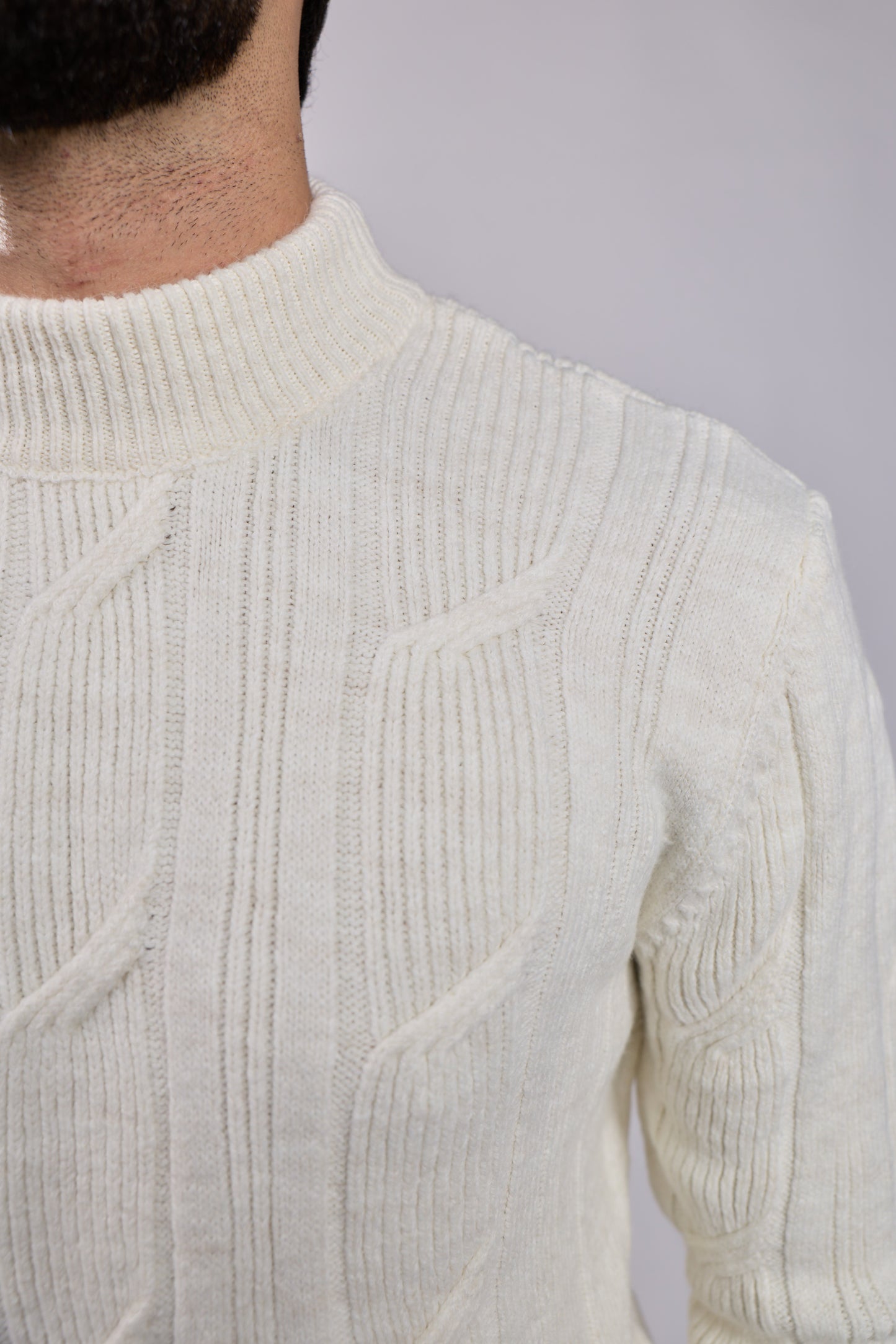 Cable Knit Mock Neck Sweater