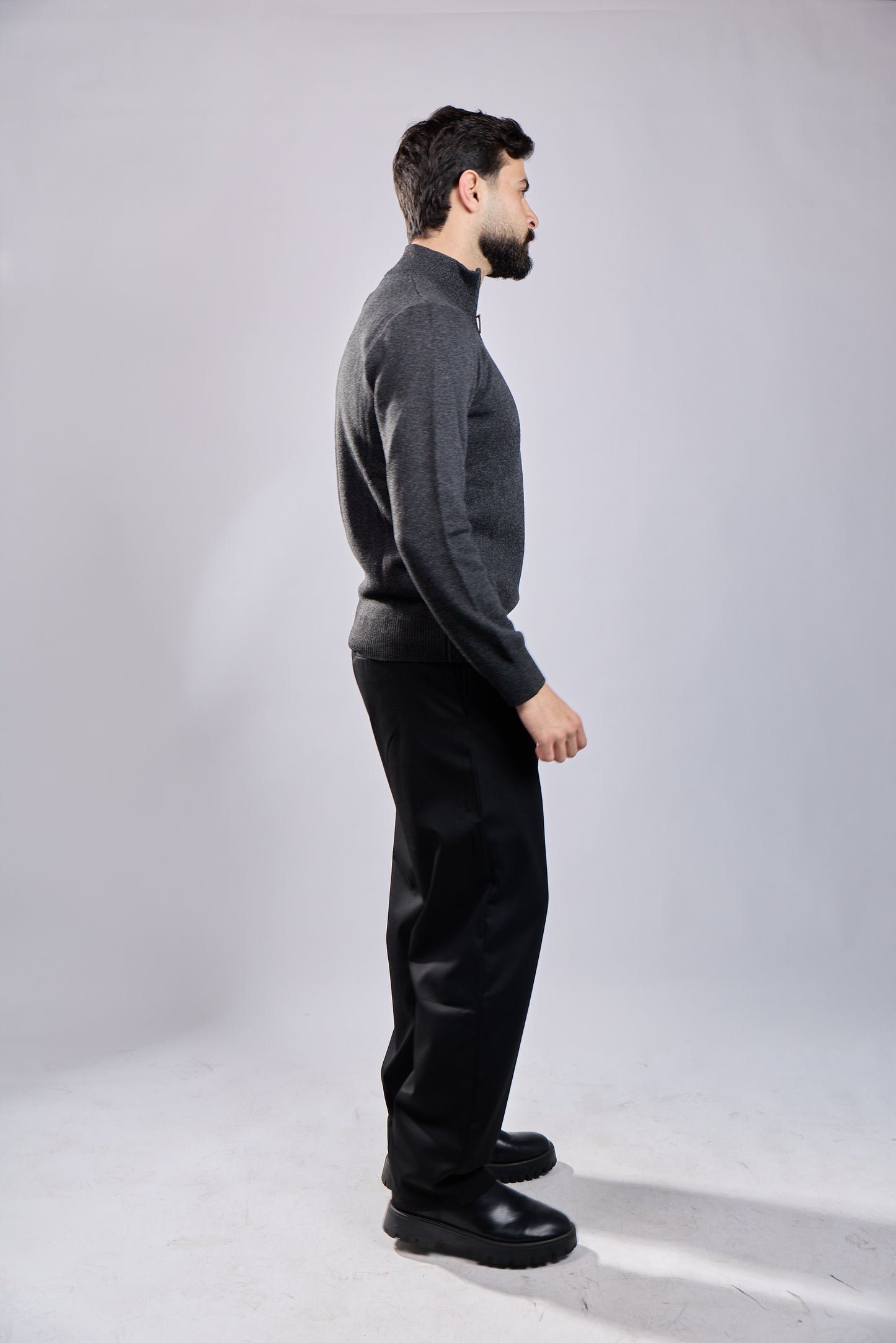 Fine-Knit Quarter-Zip Sweater