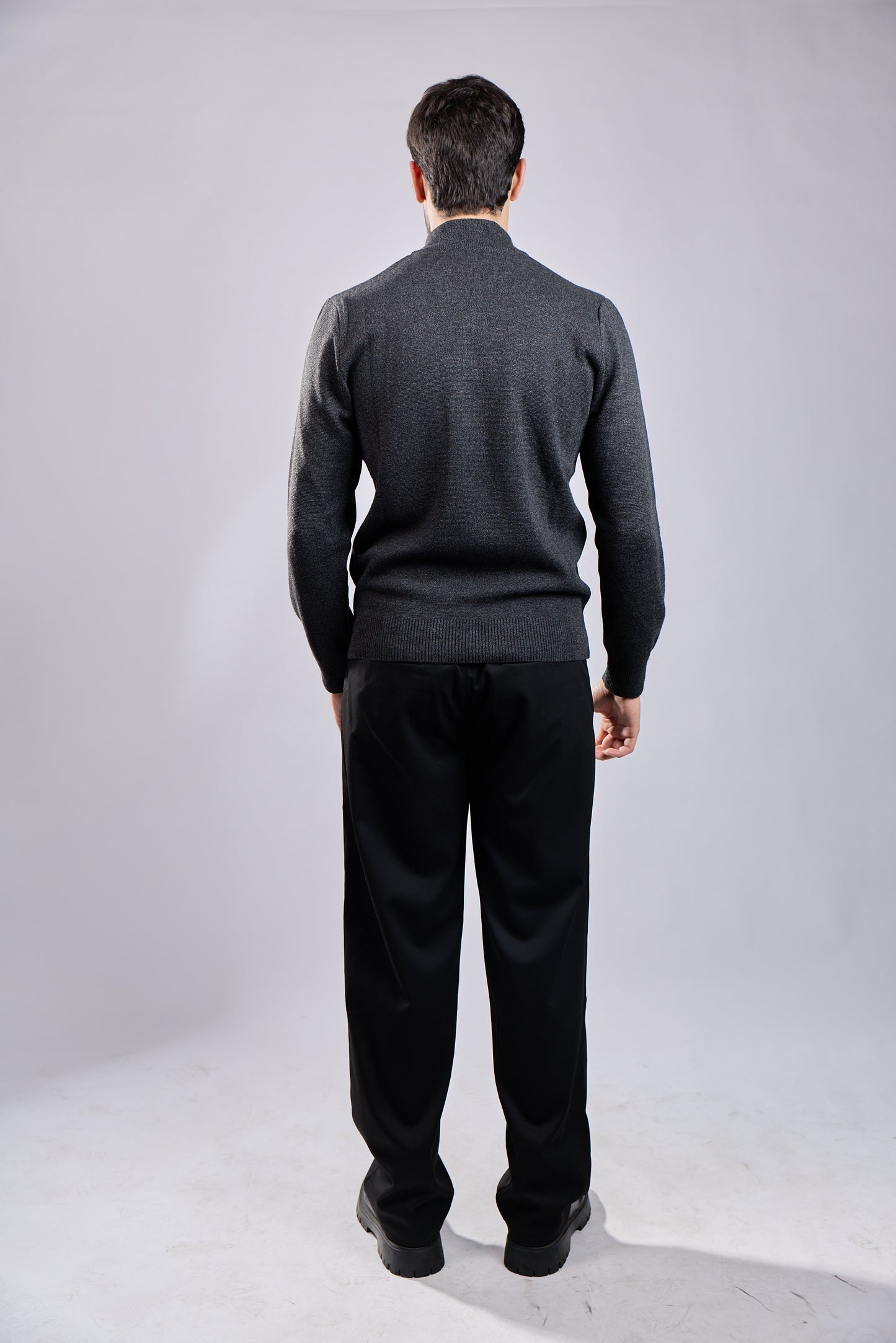 Fine-Knit Quarter-Zip Sweater