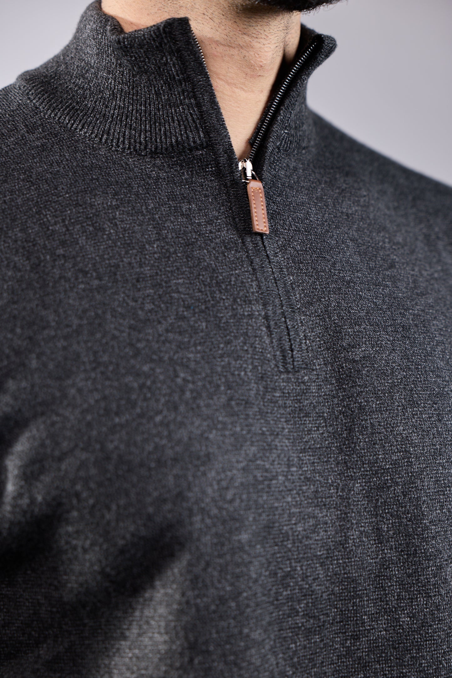 Fine-Knit Quarter-Zip Sweater
