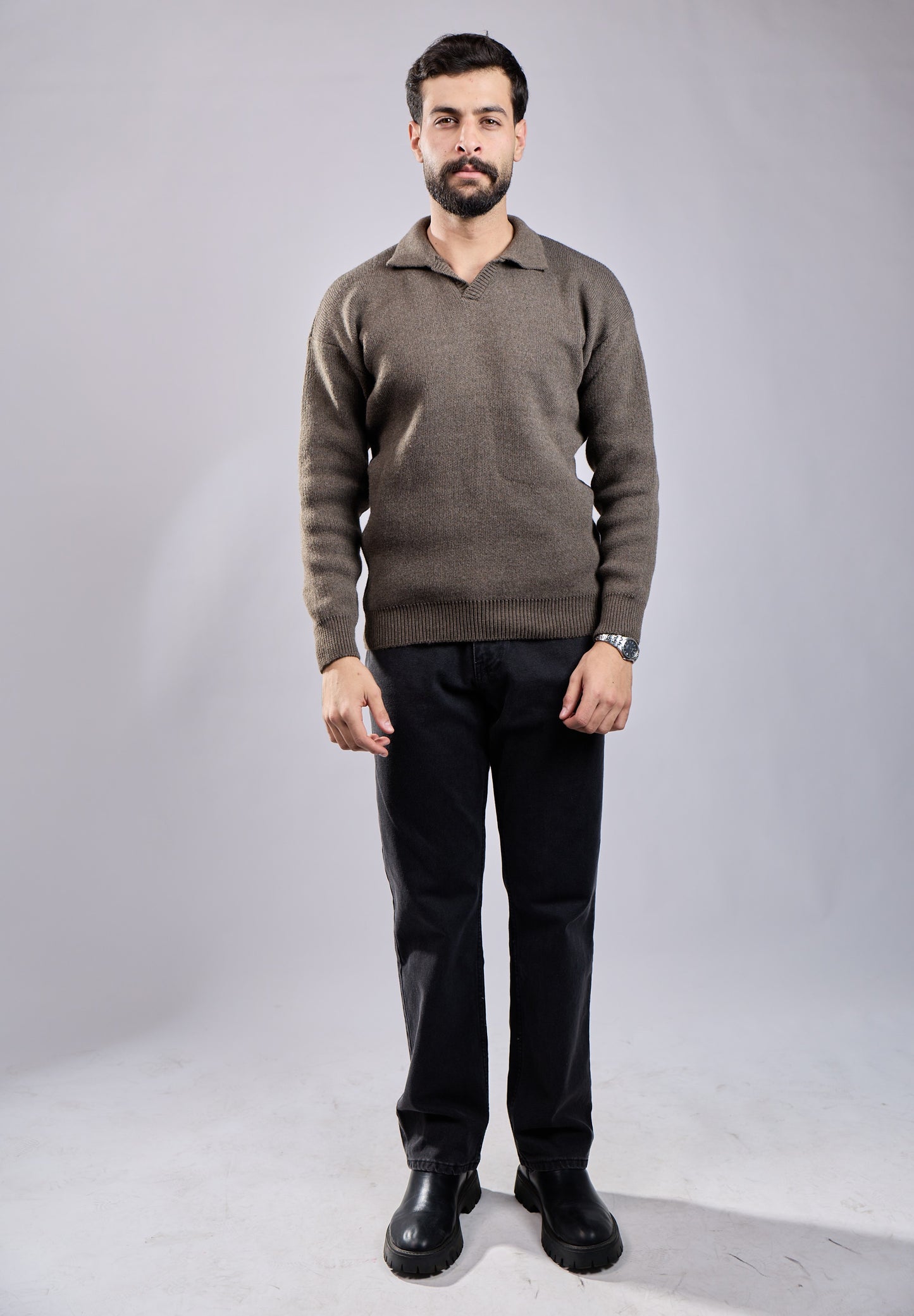 Wool Polo Knit Sweater