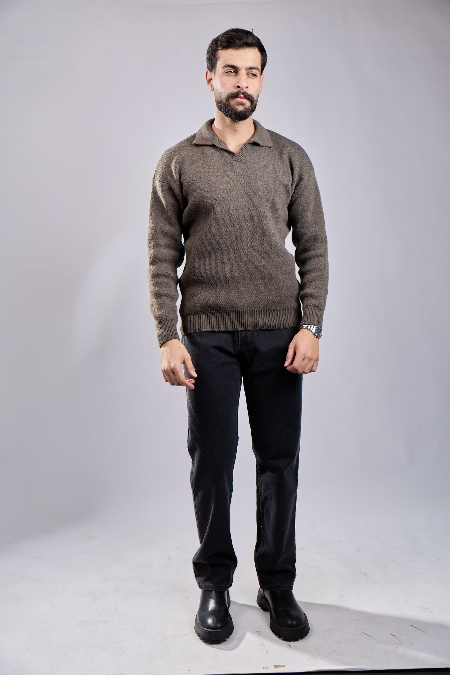 Wool Polo Knit Sweater