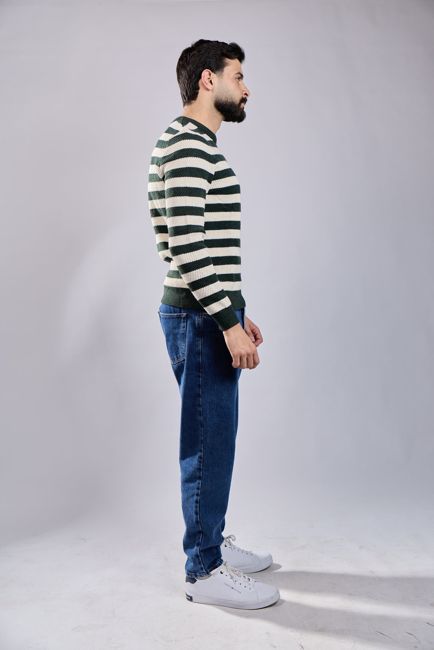 Striped Crewneck Knit Sweater
