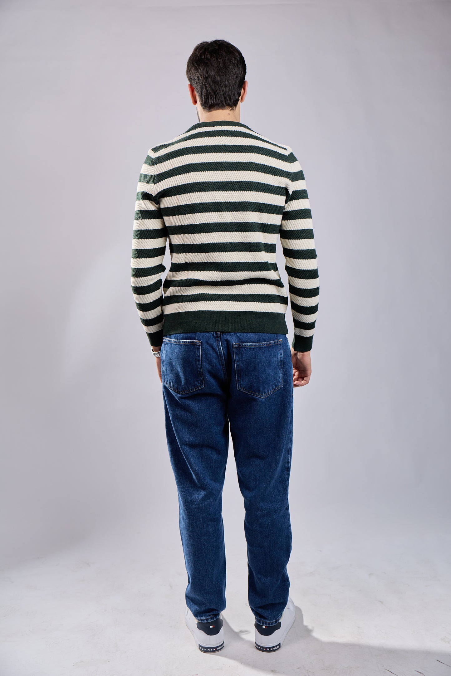 Striped Crewneck Knit Sweater
