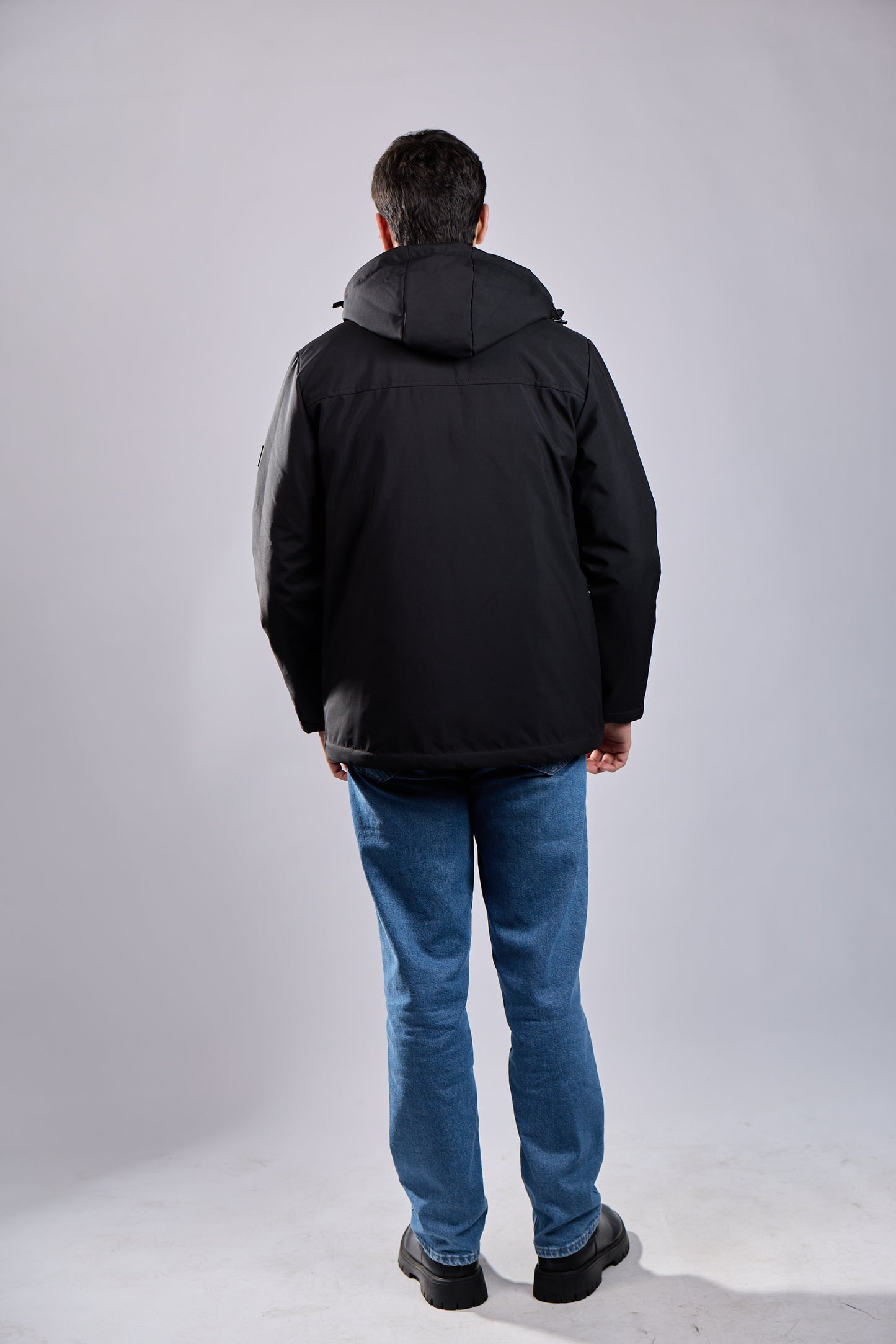 Black Waterproof Hooded Jacket