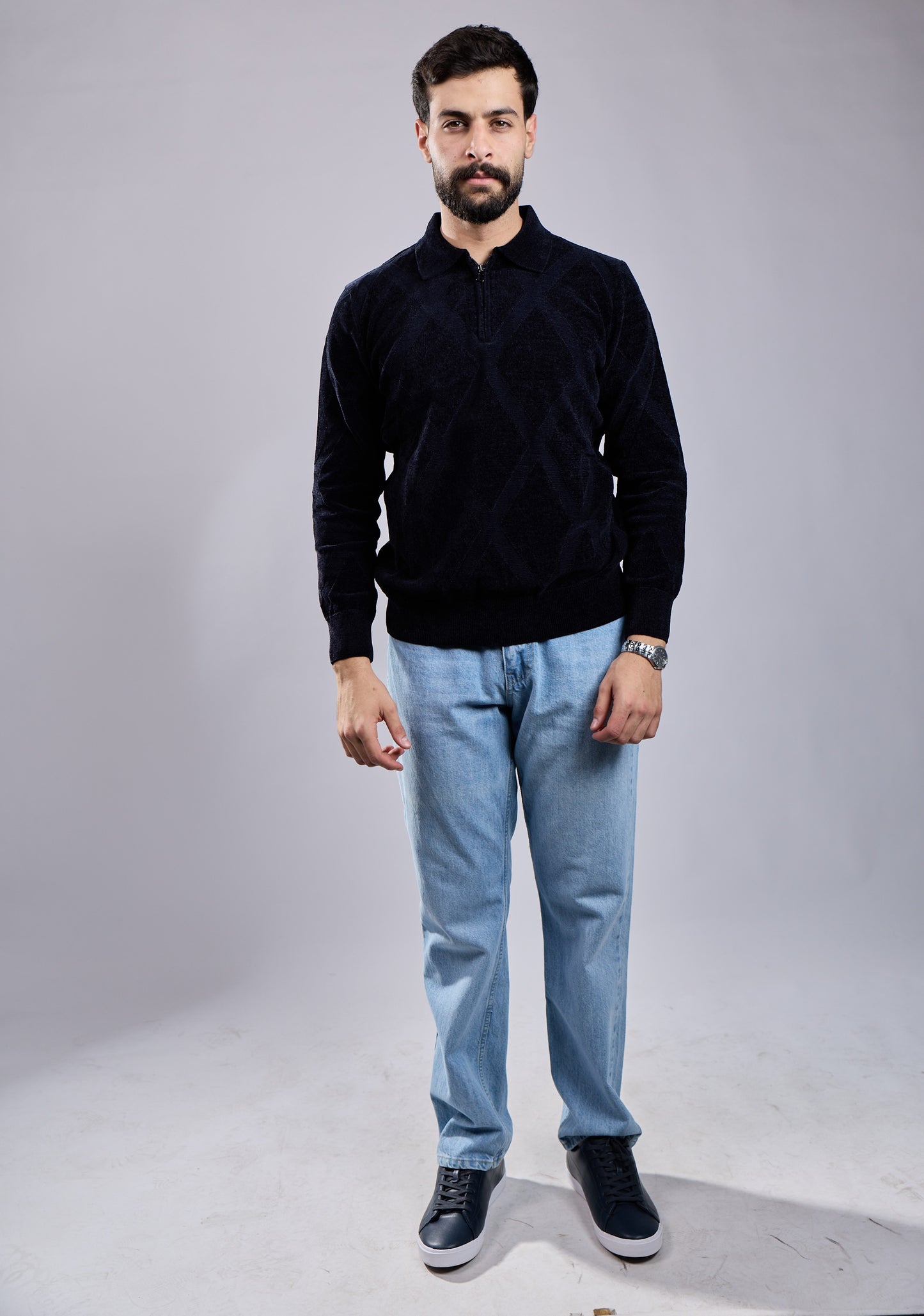 Textured Quarter-Zip Sweater