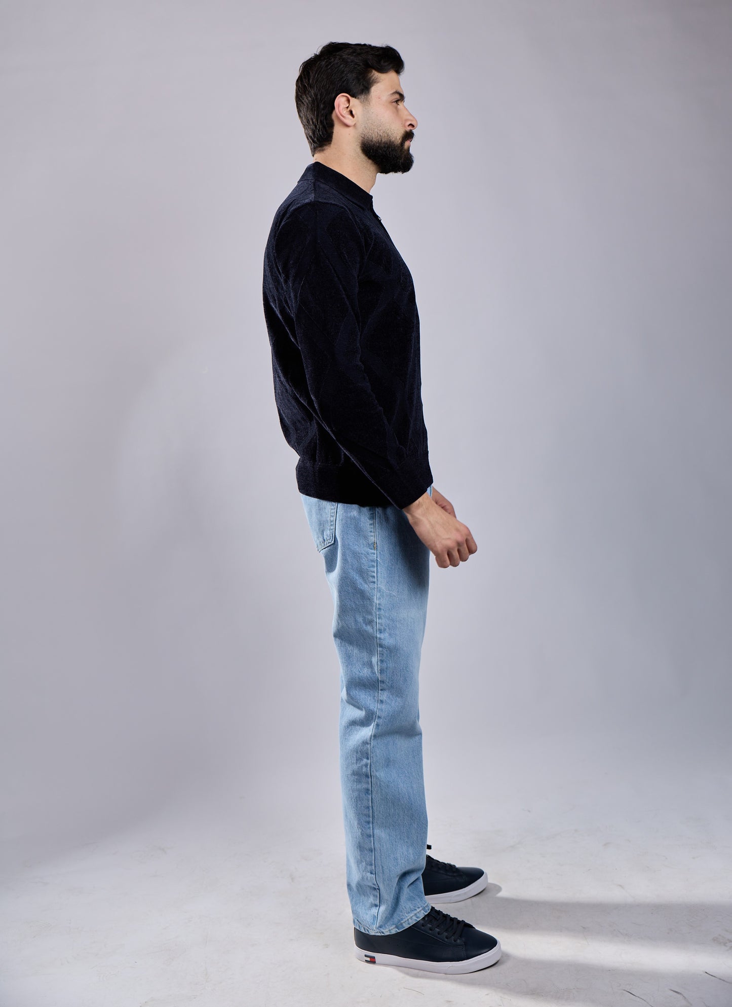 Textured Quarter-Zip Sweater