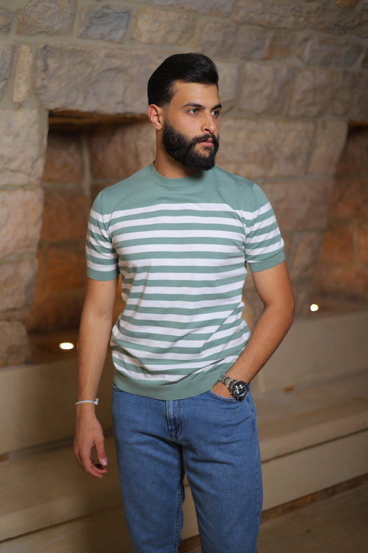 Striped Ringer Knit T-shirt