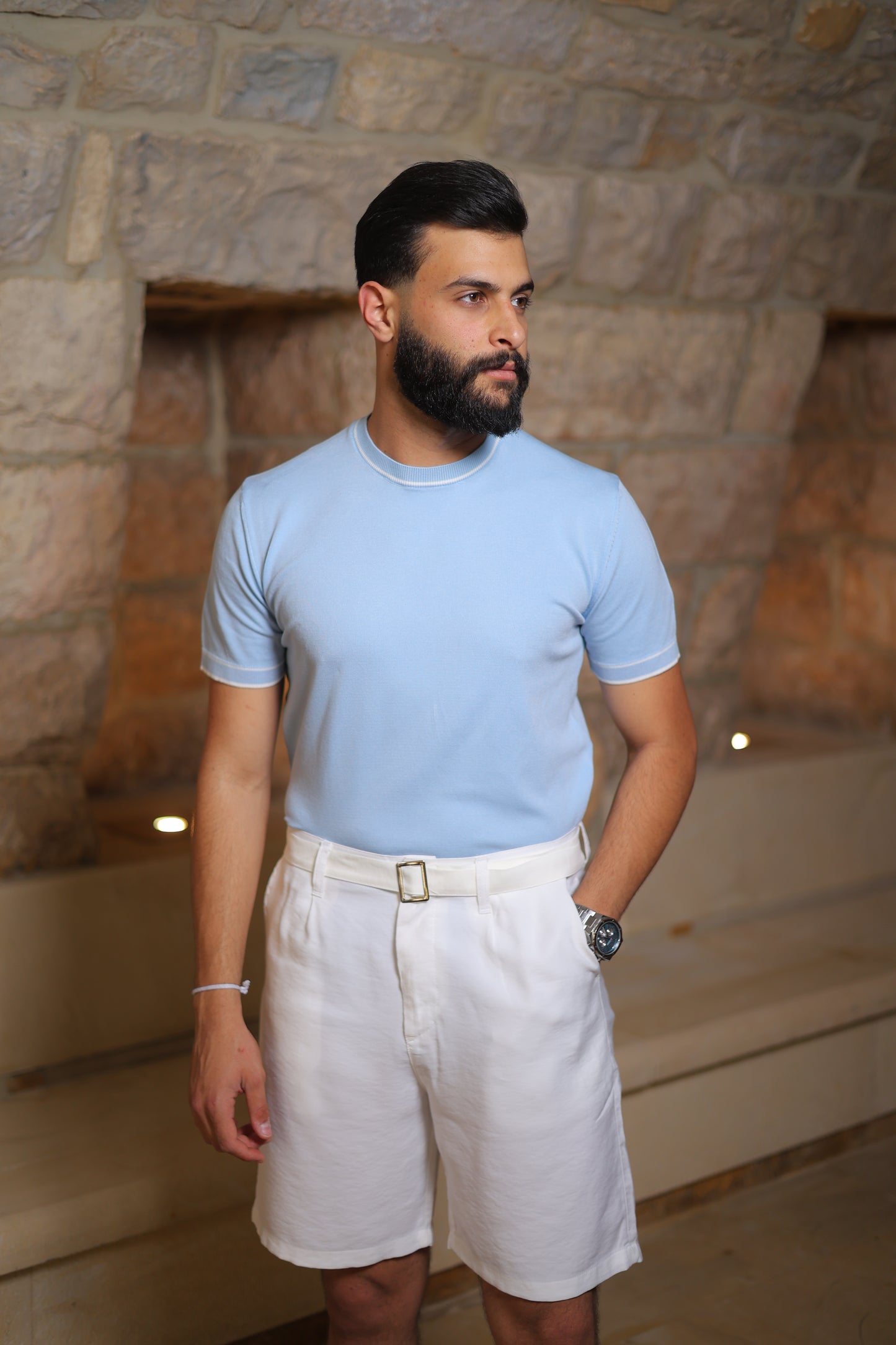 Ringer Trim Knit T-Shirt