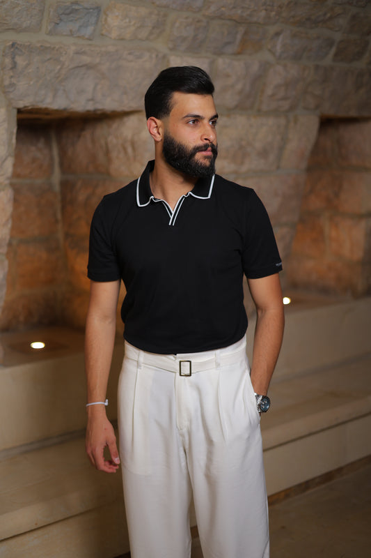 Open Collar Polo Shirt - Regular Fit