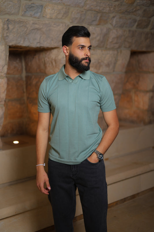 Modern Ribbed Polo Shirt - Regular Fit