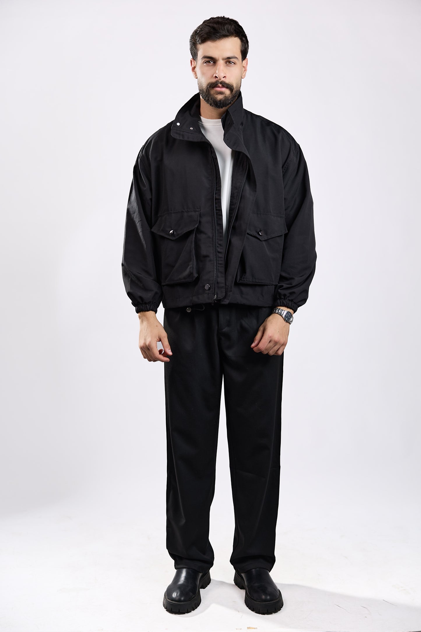 Black Utility Pocket Jacket