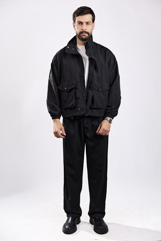 Black Utility Pocket Jacket